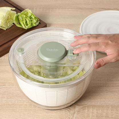 Sur La Table 6.3 Qt Salad Spinner | Essential Fruit & Vegetable Washer in Juniper Green