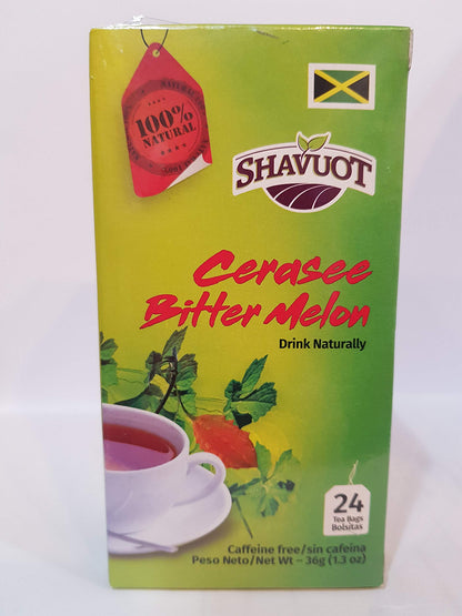 Two Packs of Shavuot Cerasee Bitter Melon Leaves 48 Tea Bags