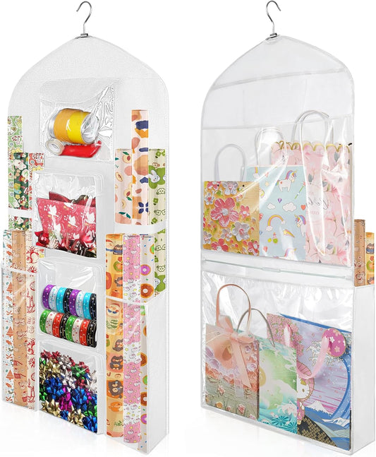 Oxford Extra Large Gift Wrapping Paper Storage Bag - Double-Sided Christmas Wrapper Organizer, 48x24