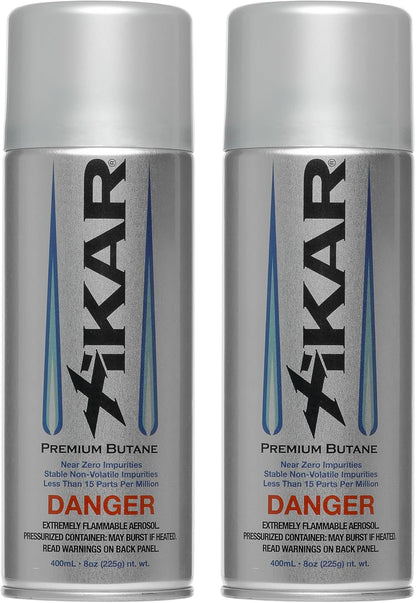 XIKAR PUROFINE Premium Butane Fuel Refill - Ultra Refined Culinary Butane (400ml) | 0 Impurities, 2 Pack