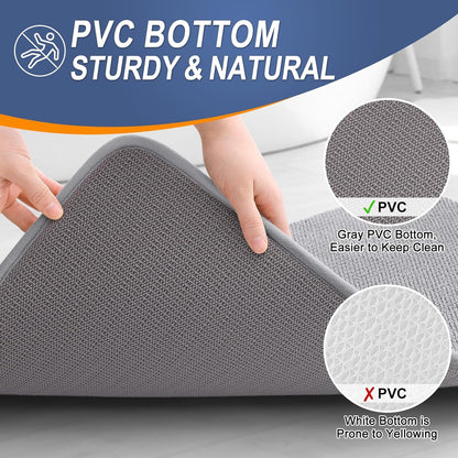 OLANLY Thick Memory Foam Bath Mat Rug - Extra Soft, Non-Slip, Quick Dry | 30x20 Grey Bathroom Accessory