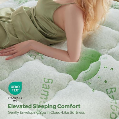 BEDLORE Twin Mattress Topper - Soft Bamboo Viscose Pillow Top for 6"-15" Mattresses | Breathable Comfort & Back Pain Relief