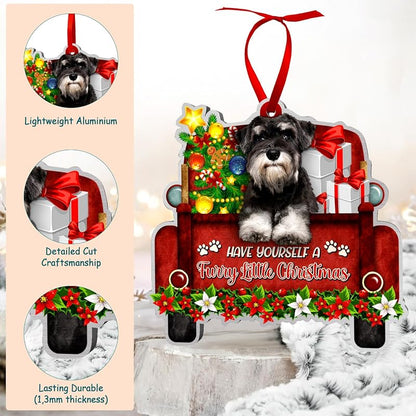 Schnauzer Car Ornament - Aluminum Christmas Tree Decoration for Schnauzer Lovers, Dog Mom/Dad - Variation: Schnauzer Car