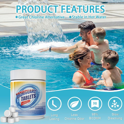 Skiennix 1.2LB Bromine Tablets - 1 Inch Hot Tub Tablets for Soft Water Feel | No Chlorine Odor