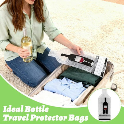 10 Sets Wine Bags for Travel, Reusable Wine Bottle Travel Protector Bags, Double Layer Leak Proof Wine Travel Bags for Wine Bottles Airplane Car Cruise Safety Impact Resist, Wine Sleeves for Suitcase