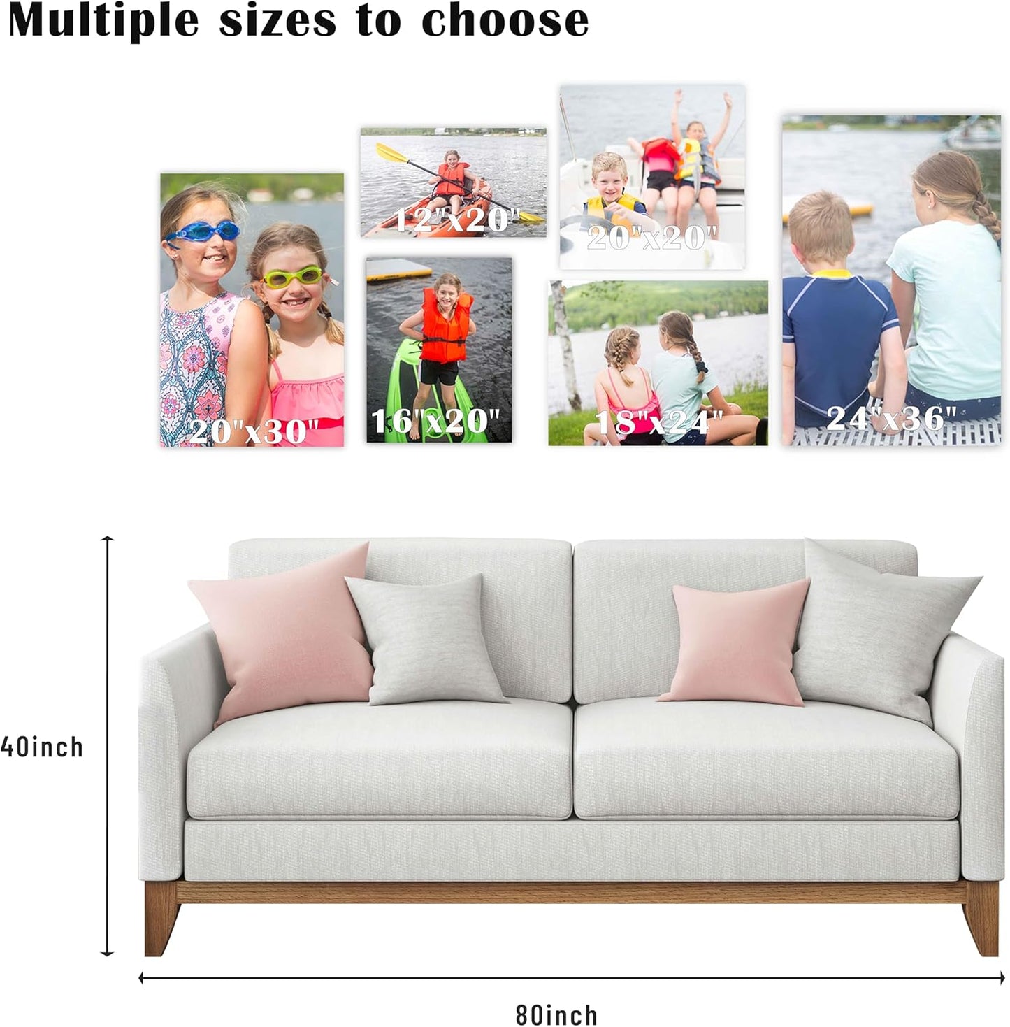 ZXDZSM Custom Canvas Poster - Personalized Photo Wall Art | Unframed 22" x 34" Size