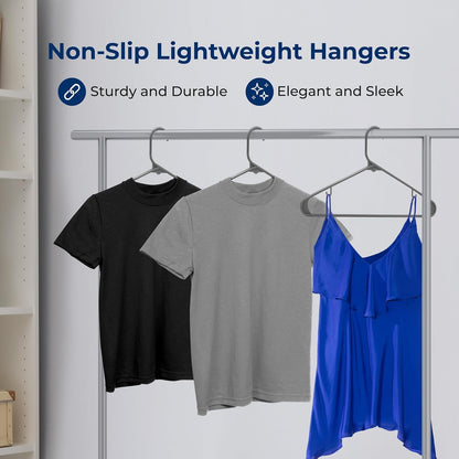 SereneLife Non-Slip Plastic Hangers - 30 Pack Space-Saving Closet Organizers for Shirts & Dresses