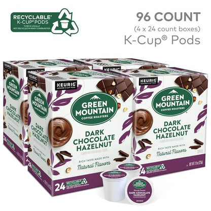 Green Mountain Coffee Roasters Dark Chocolate Hazelnut Coffee - 96 Keurig K-Cup Pods for Rich Flavor