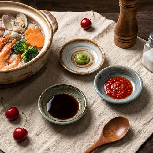 Clothmile Vintage Ceramic Sauce Dishes - 3 Inch Handmade Glazed Bowls for Sushi & Snacks | Perfect Gift