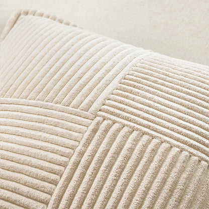 MIULEE Decorative Throw Pillow Covers - Soft Corduroy Beige Boho Accent | Set of 2, 18x18 Inch