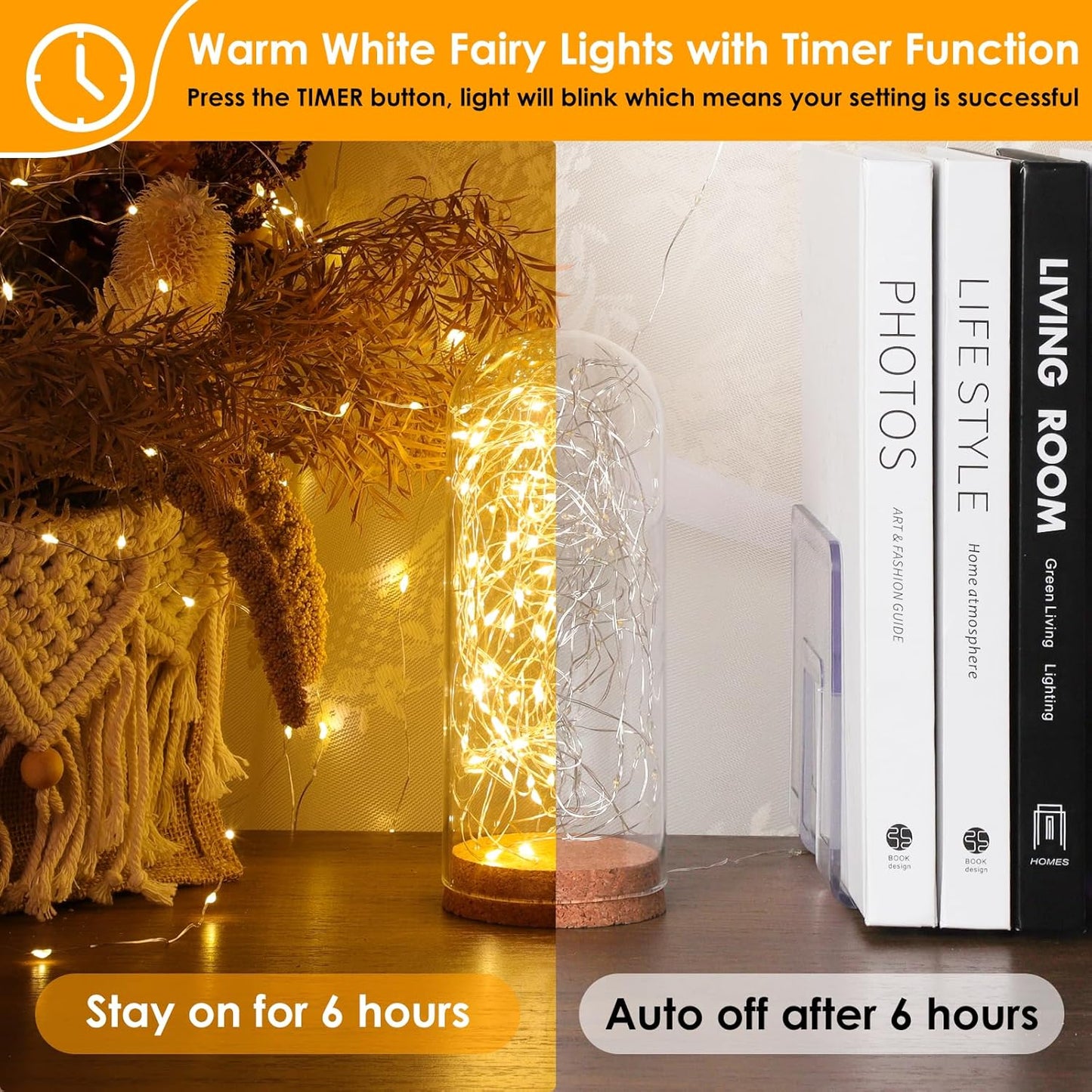 Mlambert 33FT Battery Operated Fairy Lights - Waterproof, Dimmable 100 LEDs with Remote & Timer