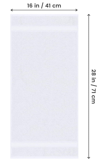 Utopia Towels 6 Pack Premium Hand Towels Set, 16 by 28 inches, 100% Ring Spun Cotton, Ultra Soft and Highly Absorbent 600GSM Towels for Bathroom, Gym, Shower, Hotel, and Spa, White