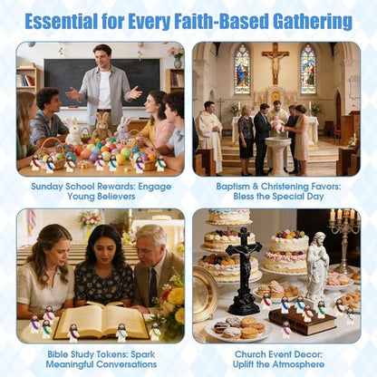 Little Jesus | 120 Mini Figurines Set - Cute Baby Jesus Pocket Gifts for Easter & Baptism