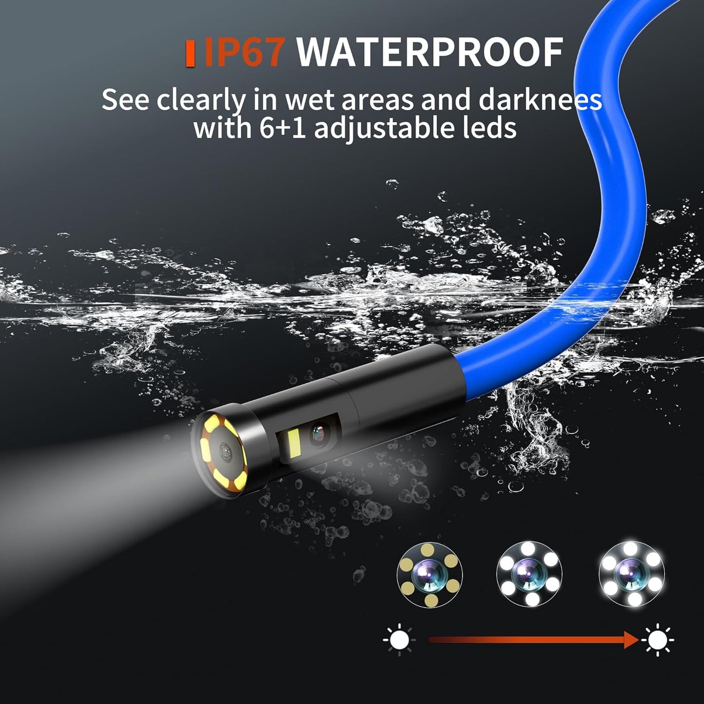NIDAGE Dual Lens Borescope Inspection Camera - 1920P HD Endoscope with 4.3" IPS Screen & 11.5FT Cable | IP67 Waterproof