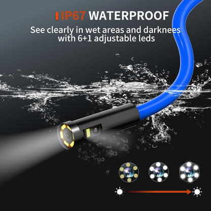 NIDAGE Dual Lens Borescope Inspection Camera - 1920P HD Endoscope with 4.3" IPS Screen & 11.5FT Cable | IP67 Waterproof