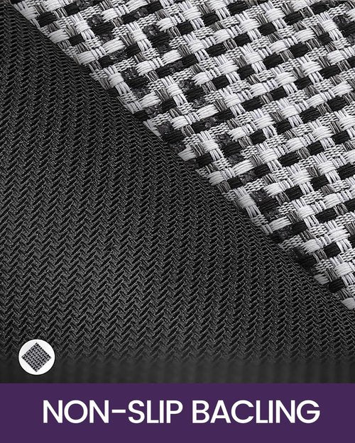 DEXI Door Mat Front Entryway Rugs, Non Slip Rubber Backing Doormat, Absorbent Thin Washable Carpet for Inside House Entrance, 32x48, Black