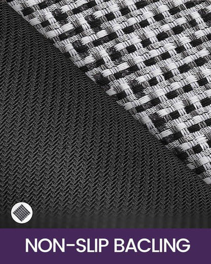 DEXI Door Mat Front Entryway Rugs, Non Slip Rubber Backing Doormat, Absorbent Thin Washable Carpet for Inside House Entrance, 32x48, Black