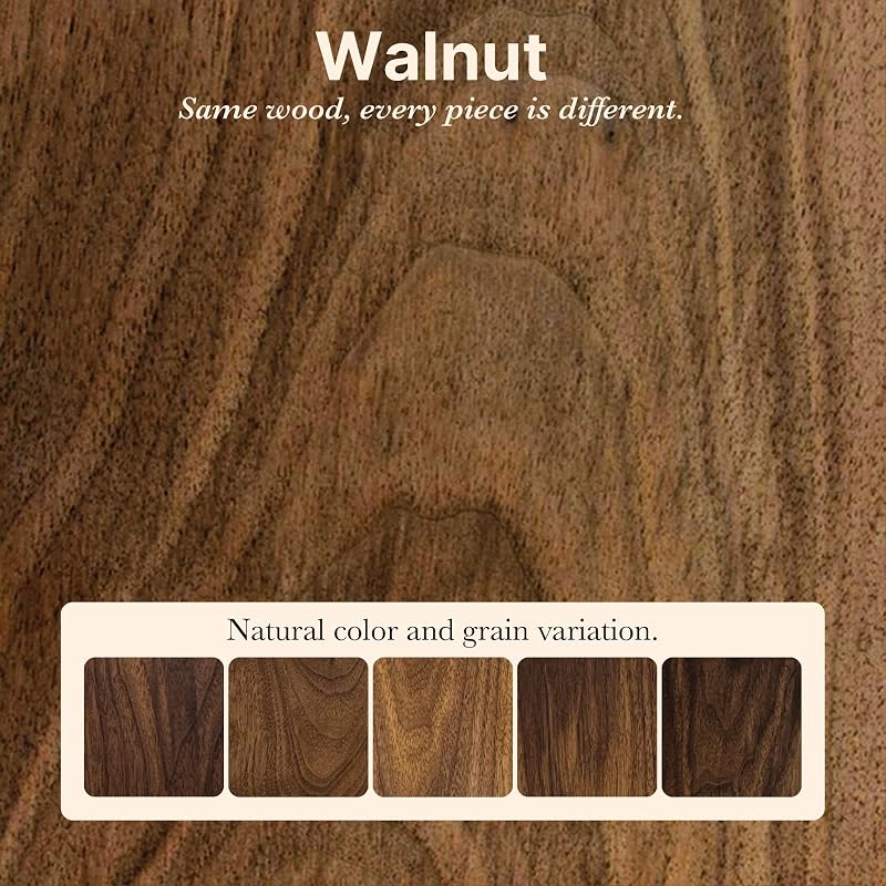 Solid Walnut Oval Wall Clock 18 Inch | Minimalist Silent Quartz Movement