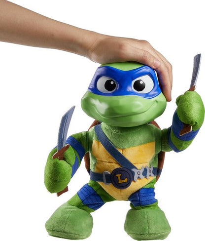 Mattel Teenage Mutant Ninja Turtles Leonardo Plush Toy - 11-Inch Soft Doll with 20+ Sounds & Action Features