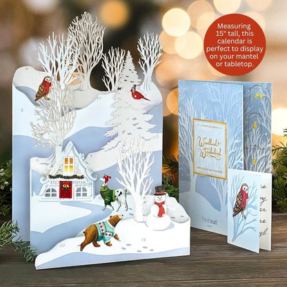 Freshcut Paper 2025 Advent Calendar - Woodland Wonderland 3D Pop-Up Greeting Cards | Holiday Gift Set