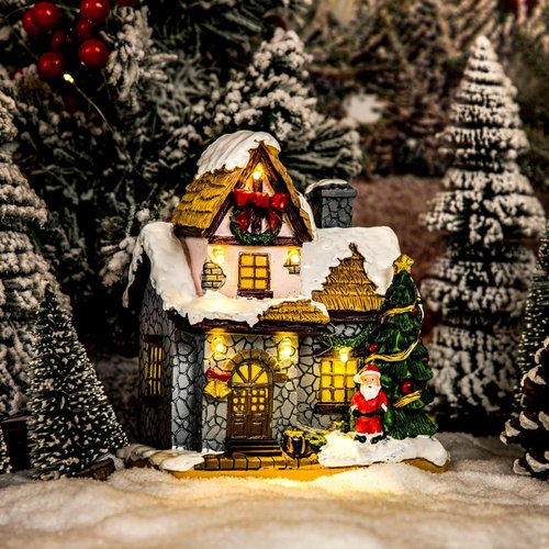 Christmas Village Houses - Warm Light Battery Operated Tabletop Decoration | Perfect Xmas Gift