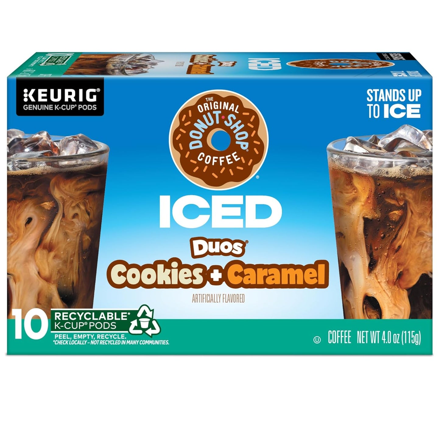 Original Donut Shop | Iced Duos Cookies & Caramel Coffee | 60 Keurig K-Cup Pods (6 Packs of 10)