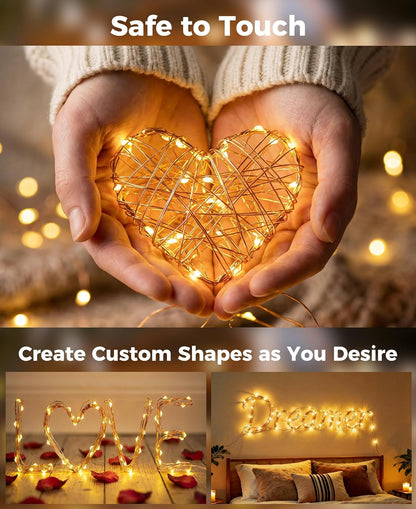 Plug-In Fairy Lights - 66 Ft 200 LED String Lights with Remote, 8 Modes & Timer | Warm White for Indoor Decor