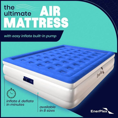 EnerPlex Air Mattress - Self-Inflating Blow Up Bed with Neck Support | Portable Travel & Home Use
