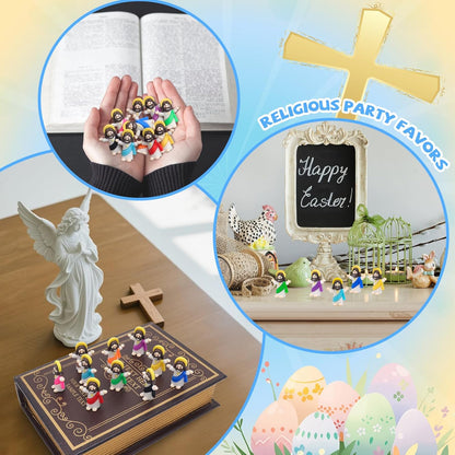 Yelakey Mini Jesus Figures - 50 Pack Pocket-Sized Christ Figurines | Perfect for Religious Party Favors