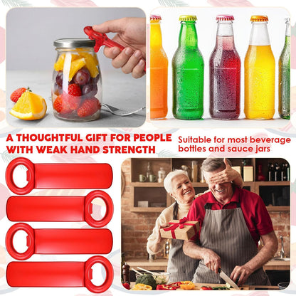 Skiennix Jar Lid Opener Set - 4 Easy Grip Tools for Seniors & Arthritis Relief | Kitchen Accessories