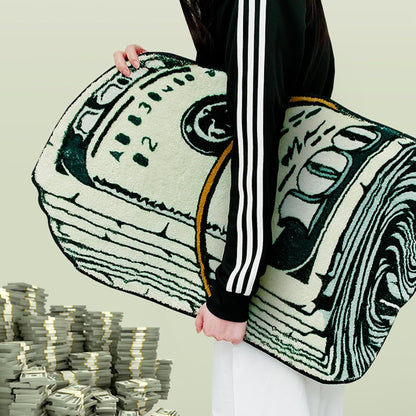 Money Rug | 100 Dollar Bill Design - Creative 20x32 Inch Funky Bath Mat for Home Decor