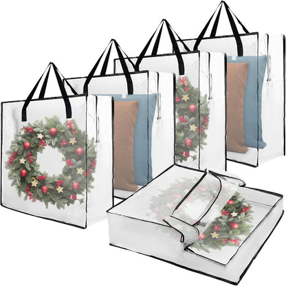 Regine Switzerland Wreath Storage Container - 25-Inch Durable Polyester Bag with Handles for Holiday Decorations