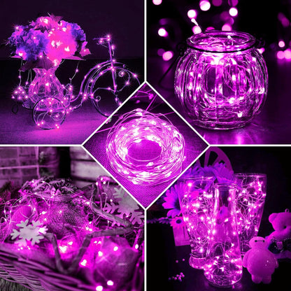 Skiennix 20 LED Pink Fairy Lights - 7Ft Twinkle String Lights | Battery Operated & Waterproof for Parties, Weddings, & Decor
