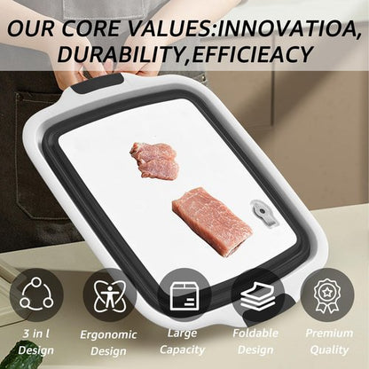 BBQ Prep Tub 16L, Collapsible Cutting Board, BBQ Blanket & Chicken Claws, All in One set for Marinating, Shredding & Grilling – Perfect Meat Prep Tub for Outdoor Cooking & Picnics