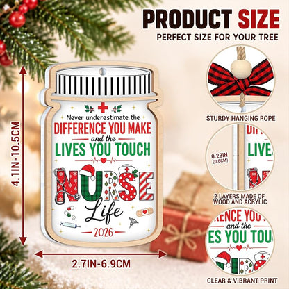 Nurse Ornament 2026 | The Lives You Touch - Nurse Christmas Keepsake, RN Gift