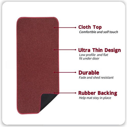 Bosap Bath Mat,Ultra Thin Bathroom Runner Rugs,Large Bath Mats for Bathroom,Quick Dry,Non-Slip,Machine Washable,Low Pile,Bath Rug,Shower Outside,Sink,Home Decor Accessories.Red,（17x35inch）