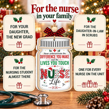 Nurse Ornament 2026 | The Lives You Touch - Nurse Christmas Keepsake, RN Gift