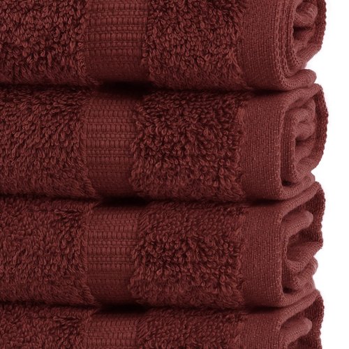 Chakir Turkish Linens | Hotel & Spa Quality 100% Cotton Premium Turkish Towels | Soft & Absorbent (4-Piece Washcloths, Cranberry)