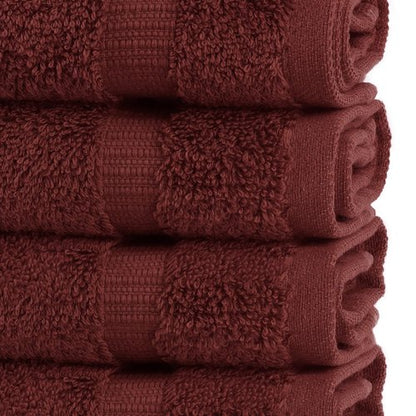 Chakir Turkish Linens | Hotel & Spa Quality 100% Cotton Premium Turkish Towels | Soft & Absorbent (4-Piece Washcloths, Cranberry)