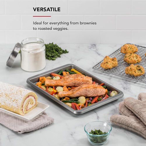 KitchenAid Nonstick Aluminized Steel Baking Sheet - 9x13in, Contour Silver Finish