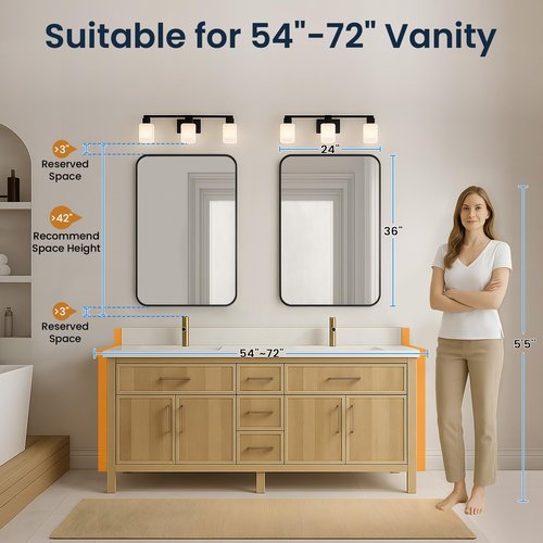 Pocetry 2-Pack 24x36 Inch Matte Black Bathroom Vanity Mirrors | Flush Mount Deep Set Metal Wall Mirror for Over Sink | HD Shatterproof Glass, Rustproof