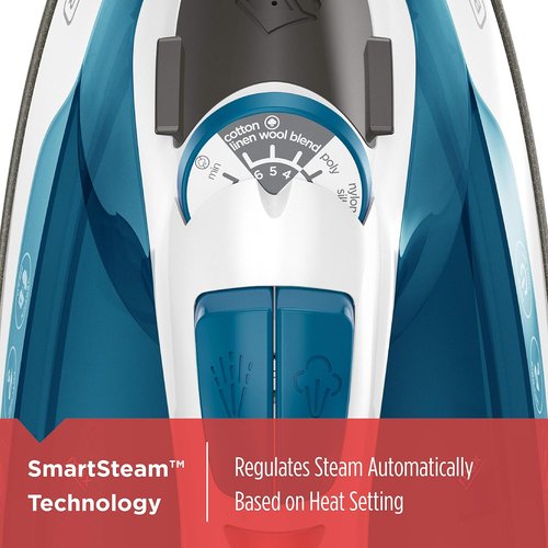 BLACK+DECKER Easy Steam Compact Iron - Dual Position Cord & TrueGlide Non-Stick Soleplate | Vertical Steam