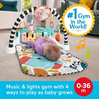 Fisher-Price Glow & Grow Kick & Play Piano Gym - Blue Musical Activity Mat for Babies 0+ Months