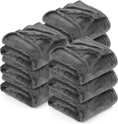 Utopia Bedding Grey Fleece Blanket - Luxury Soft King Size (90x102 Inch) | Bulk Pack of 9