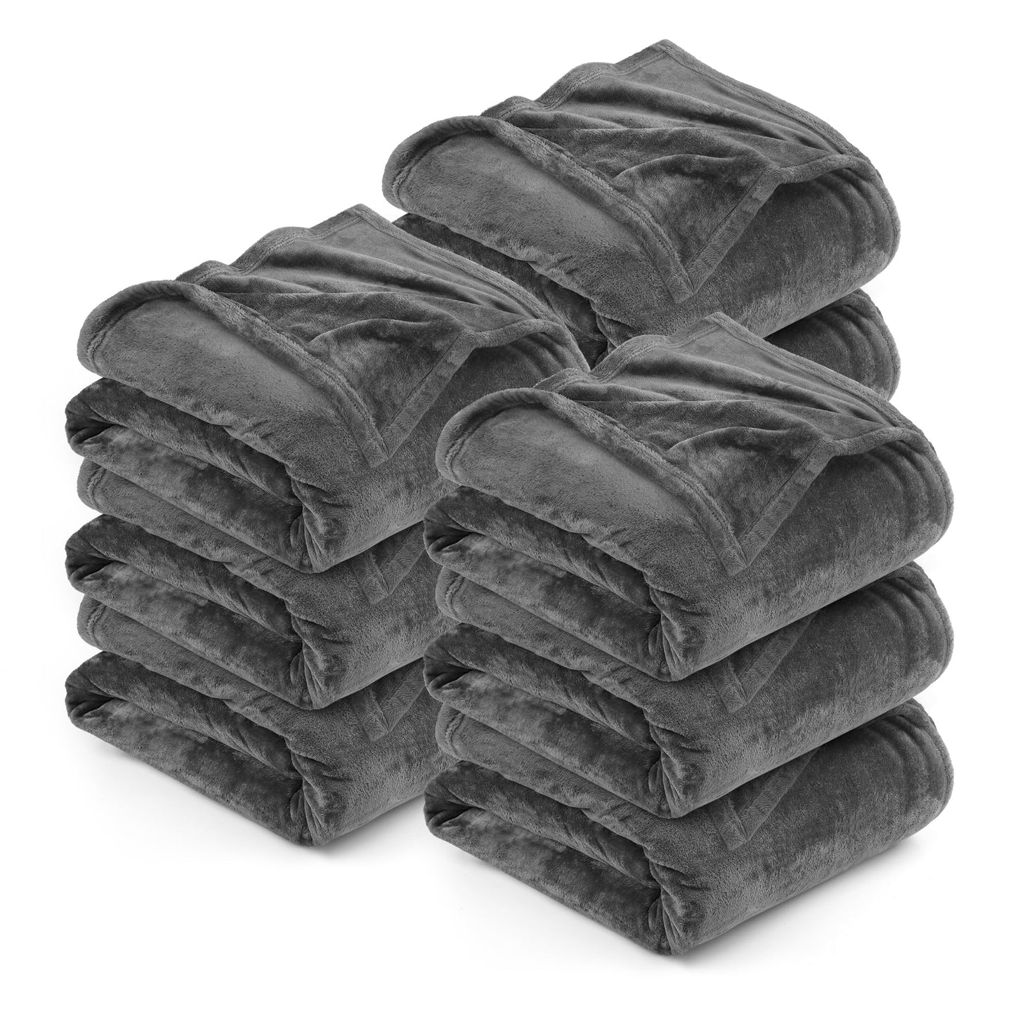 Utopia Bedding Grey 300GSM Fleece Blanket (Queen Size - 90x90 Inch) Luxury Soft Bed Blanket (Bulk Pack of 9)