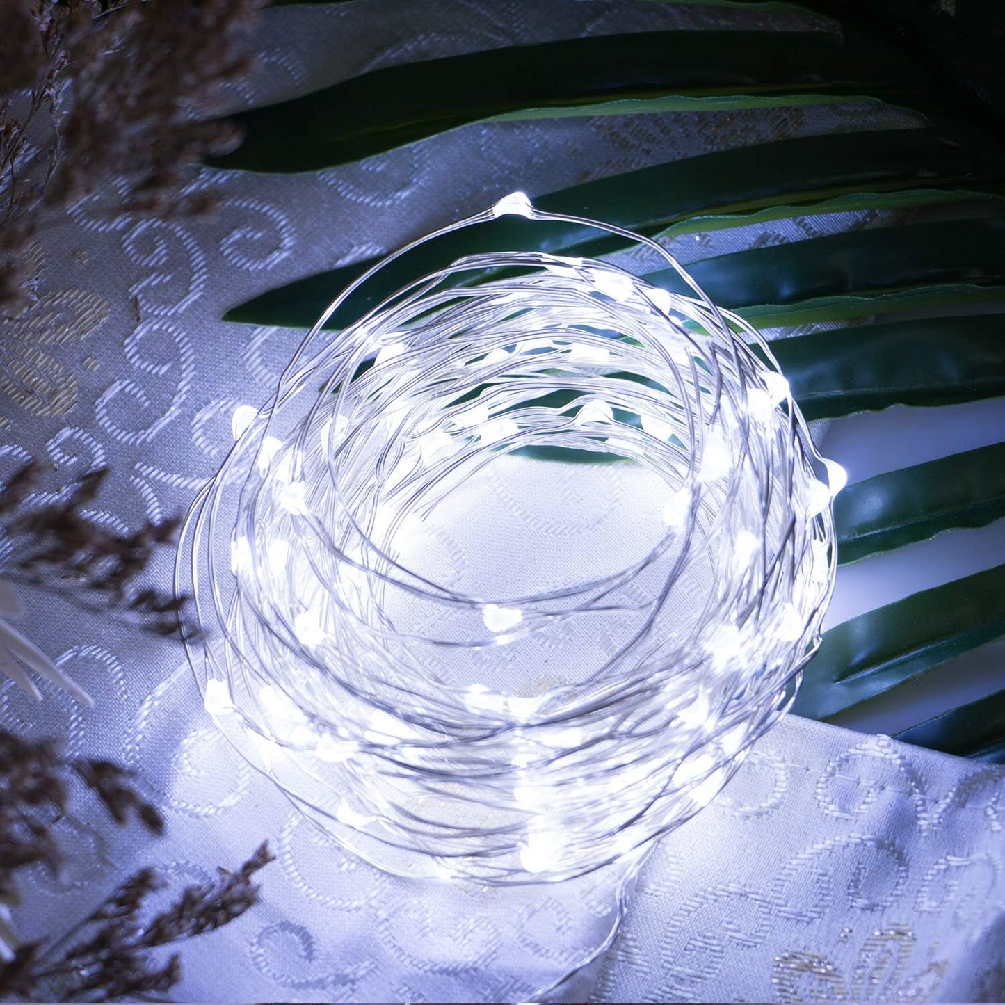 Skiennix 20 LED Fairy Lights - 7 Feet Battery Operated String Lights with Timer | Waterproof Silver Wire for Home, Party & Wedding Decor
