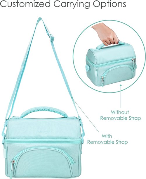 Bentgo Deluxe Lunch Bag - Insulated & Durable Tote with Adjustable Straps - Fits Most Lunch Boxes (Coastal Aqua)