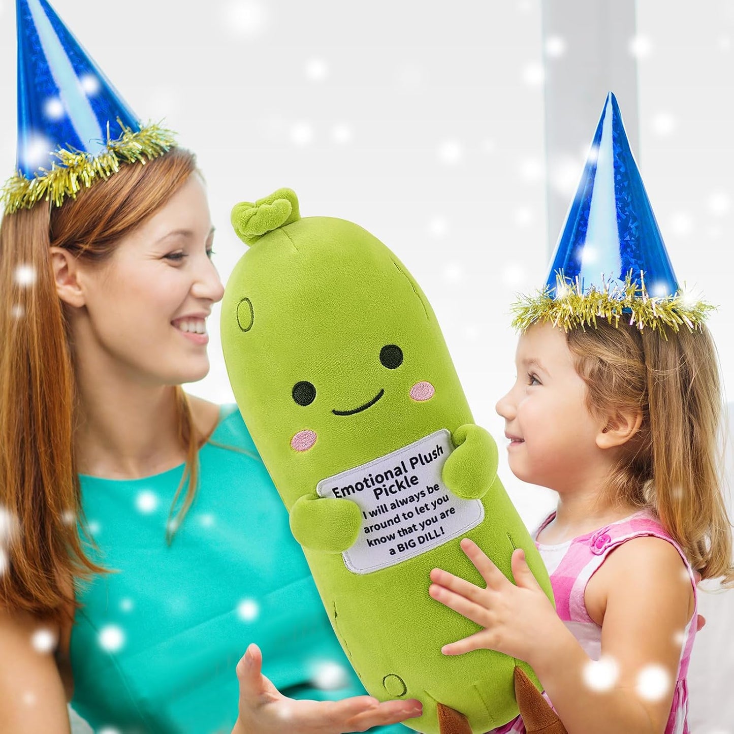 Skiennix Emotional Plush Pickle - 12.6” Kawaii Stuffed Animal with Positive Messages | Perfect Gift for Kids & Adults