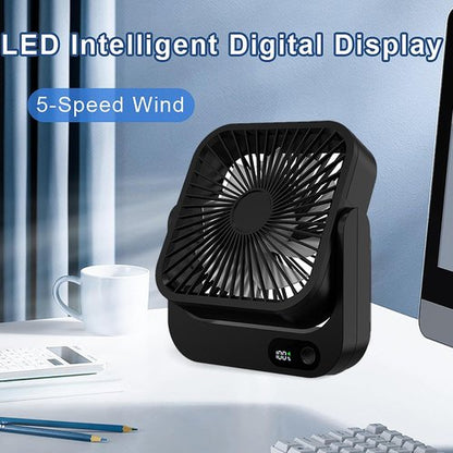 Magnetic Cruise Ship Approved Fan - 5000mAh Battery Operated Portable Fan with 5 Speeds | Sticks to Cabin Ceilings & Walls - Black