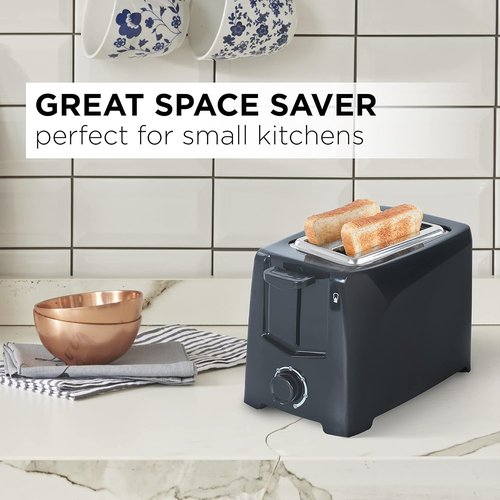 Commercial Chef 2-Slice Toaster - Extra Wide Slots & 6 Shade Settings - Cool Touch Housing, Black